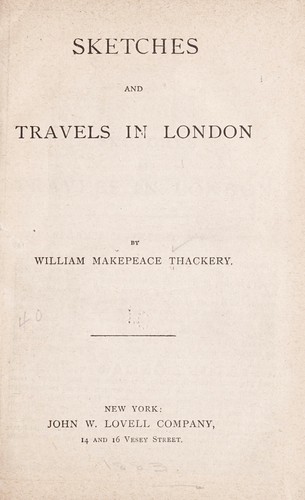 Sketches and travels in London