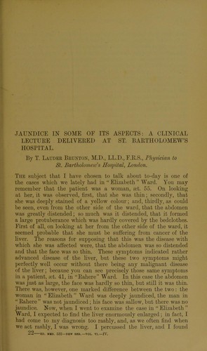 Jaundice in some of its aspects