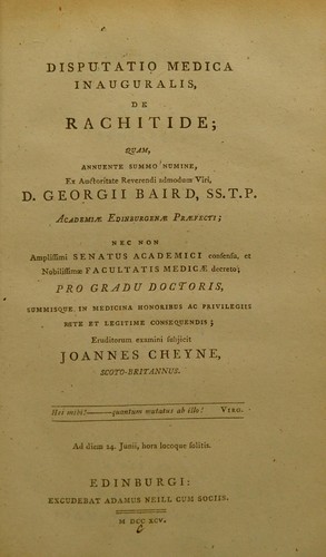 Disputatio medica inauguralis, de rachitide