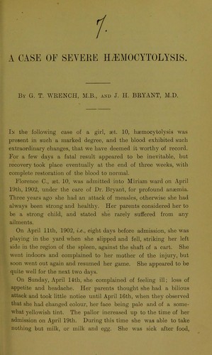 A case of severe haemocytolysis