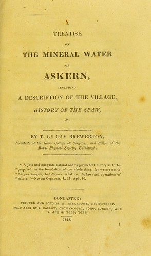 A treatise on the mineral water of Askern