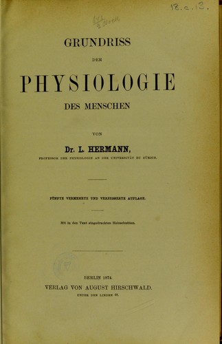 Grundriss der Physiologie des Menschen