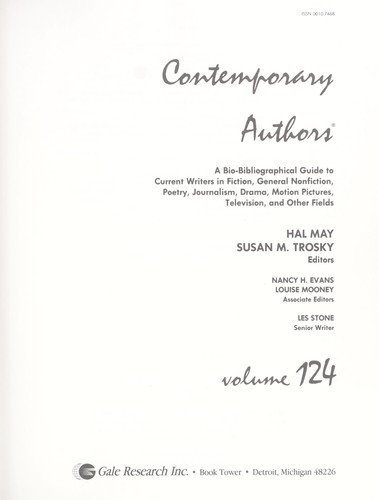 Contemporary Authors, Vol. 124