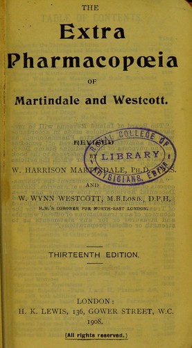 The extra pharmacopoeia of Martindale and Westcott