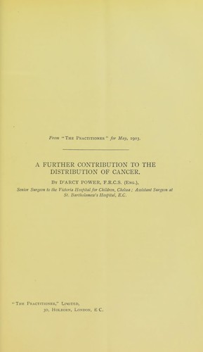 A further contribution to the distribution of cancer