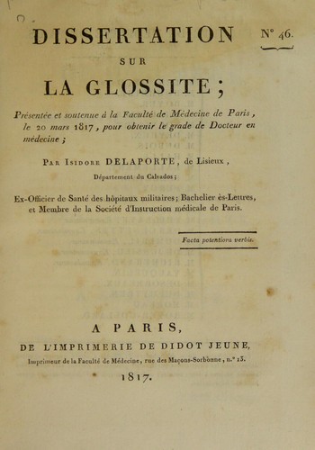 Dissertation sur la glossite