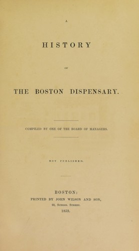 A history of the Boston Dispensary