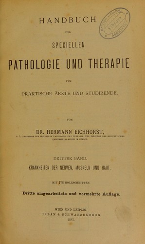 Handbuch der speciellen Pathologie under Therapie f©ơr praktische ©rzte und Studirende