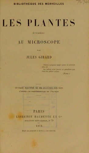 Les plantes étudiées au microscope