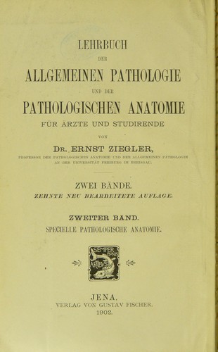 Lehrbuch der allgemeinen pathologie und der pathologischen Anatomie