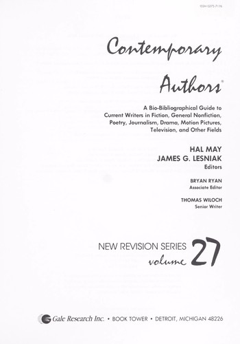 Contemporary Authors New Revision Series, Vol. 27