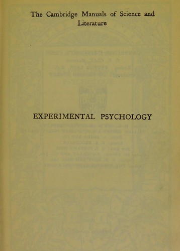 An introduction to experimental psychology