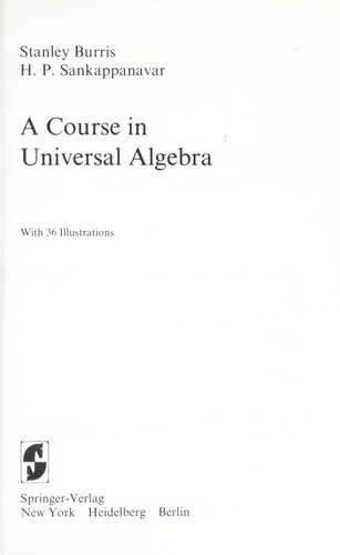 A course in universal algebra