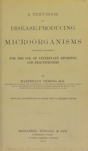 A text-book on disease-producing organisms