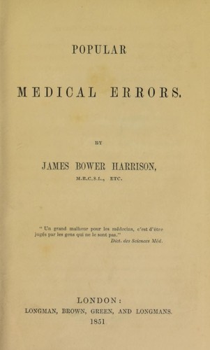 Popular medical errors