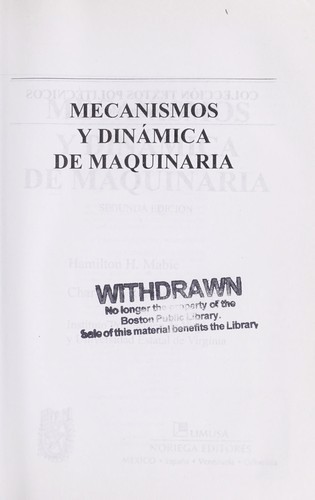 Mecanismos Y Dinamica De Maquinaria