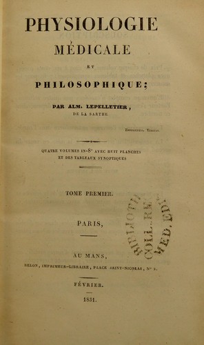 Trait©♭ de physiologie m©♭dicale et philosophique
