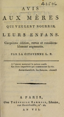 Avis aux m©·res qui veulent nourrir leurs enfans