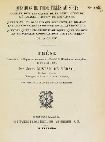 Th©·se pr©♭sent©♭e et publiquement soutenue ©  la Facult©♭ de m©♭decine de Montpellier, le 27 ao© t 1838