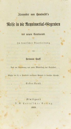 Voyage aux régions équinoxiales du nouveau continent