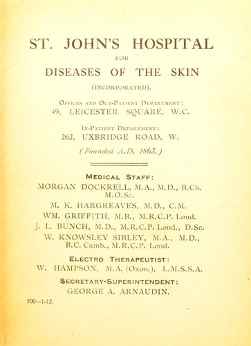 Formulae used at St. John's Hospital for Diseases of the Skin