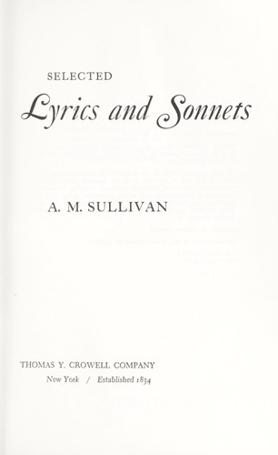 Selected lyrics and sonnets