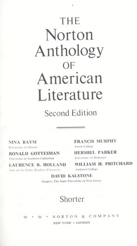 The Norton anthology of American literature -- Second Edition Shorter