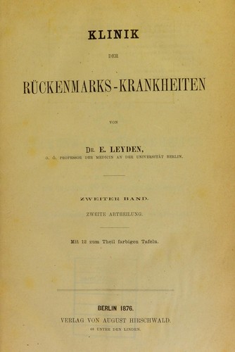 Klinik der R©ơckenmarks-Krankheiten