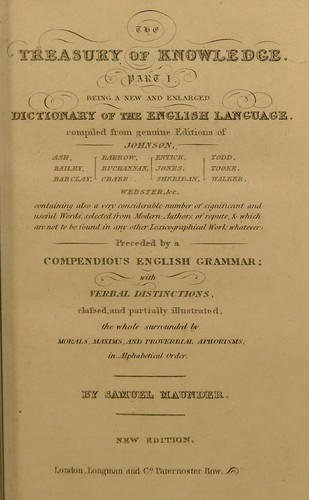 The treasury of knowledge and library of reference