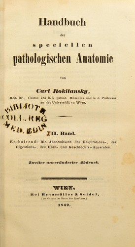 Handbuch der pathologischen anatomie