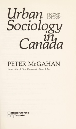Urban sociology in Canada