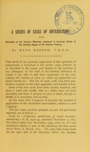 A series of cases of enterectomy