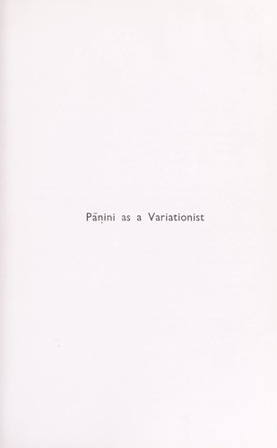 Pāṇini as a variationist