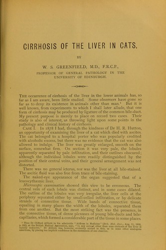 Cirrhosis of the liver in cats