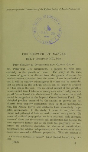 The growth of cancer