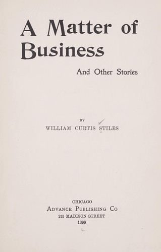 A matter of business, and other stories