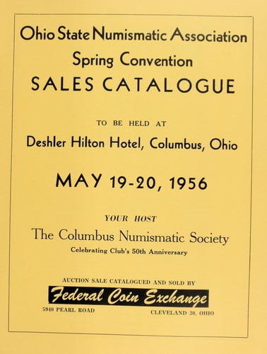 Ohio state numismatic association spring convention sales catalogue