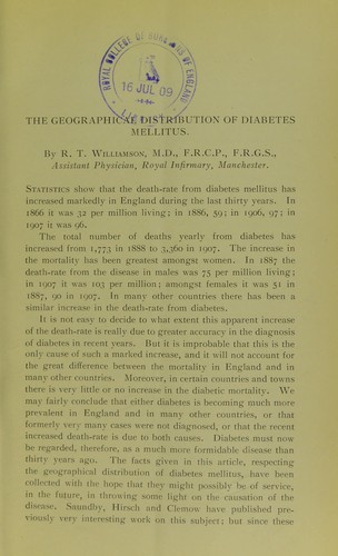 The geographical distribution of diabetes mellitus
