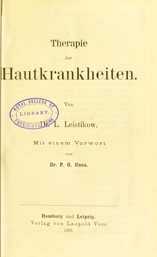 Therapie der Hautkrankheiten