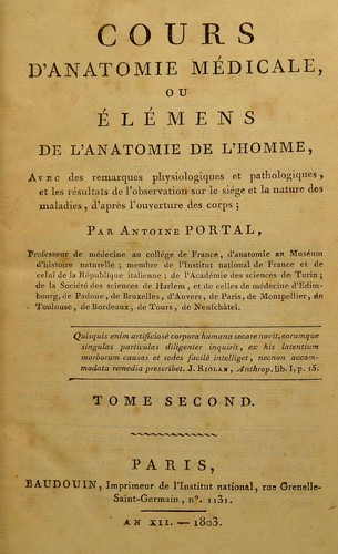 Cours d'anatomie m©♭dicale, ou, El©♭mens de l'anatomie de l'homme