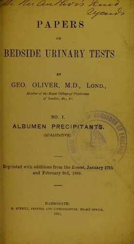 Papers on bedside urinary tests