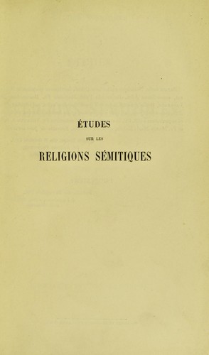 ©tudes sur les religions s©♭mitiques