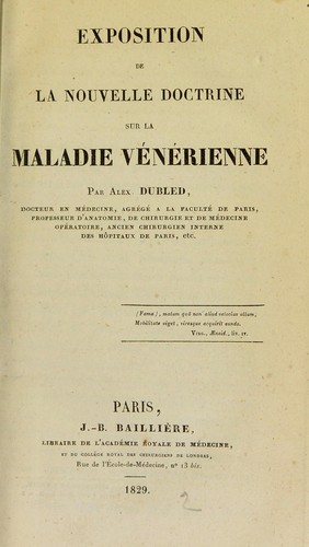 Exposition de la nouvelle doctrine sur la maladie v©♭n©♭rienne