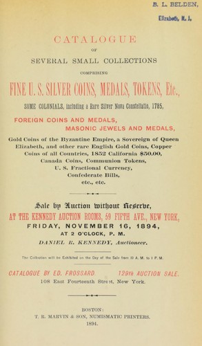 Catalogue of several small collections ...