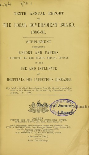 Tenth annual report of the Local Government Board, 1880-1881