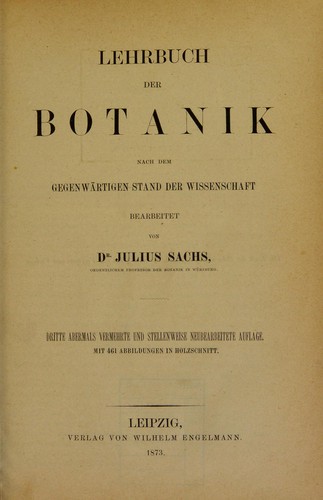 Lehrbuch der botanik nach dem gegenwärtigen stand der wissenschaft