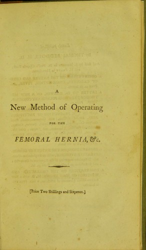 A new method of operating for the femoral hernia
