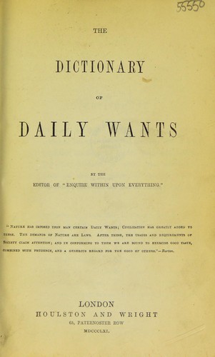 The dictionary of daily wants