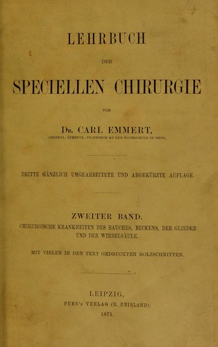 Lehrbuch der speciellen Chirurgie