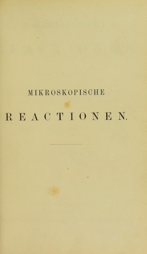 Mikroskopische Reactionen